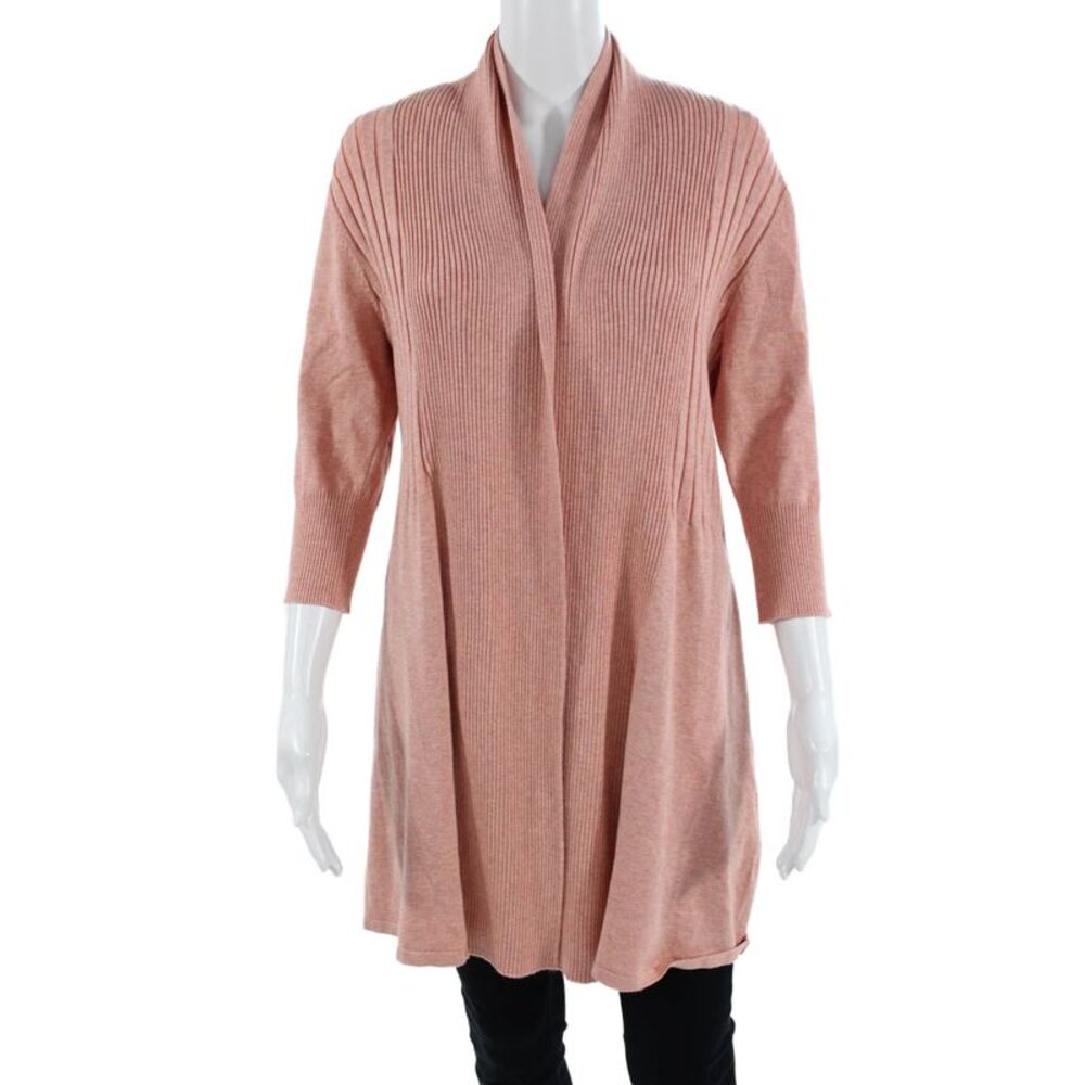 Designer Unisex Cardigan Pink 3/4 Sleeve Size M